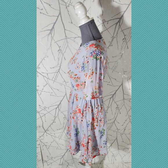 ASOS Lavender Floral Embroidered Cutout Back Dress - Picture 3 of 5